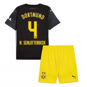 Borussia Dortmund Nico Schlotterbeck #4 Borta Kläder Barn 2024-25 Kortärmad (+ Korta byxor)